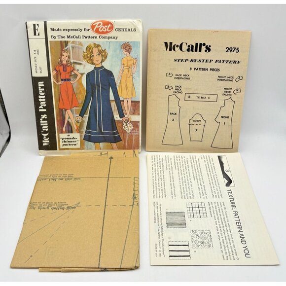 McCalls 2975 Dress Size 14 Vintage Post Cereal Pattern E Version Uncut 1970s - Picture 6 of 6